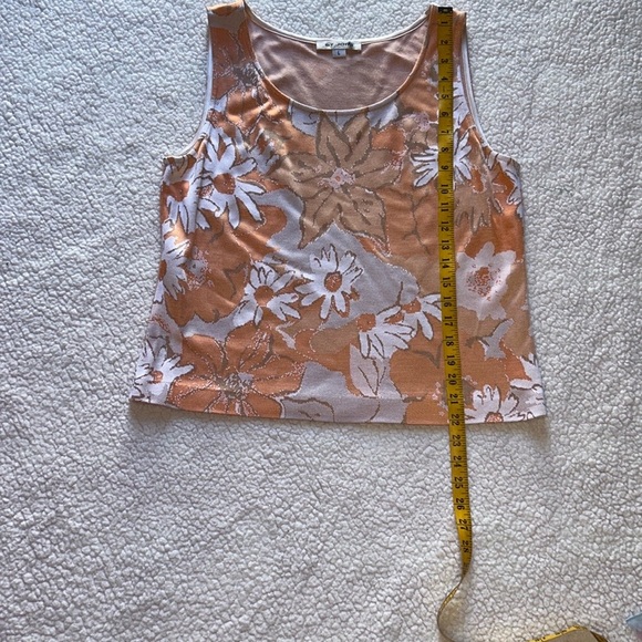 St. John Floral Tank Top - Orange and White - Picture 3 of 6